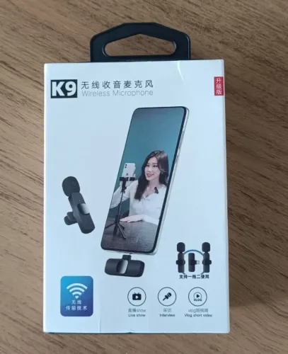 Microfone Lapela Sem Fio K9 Bluetooth Tipo-C 