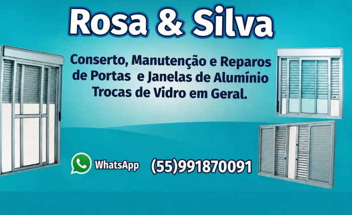 Conserto de esquadrias de alumínio e vidros,troca de roldanas,persianas em geral.