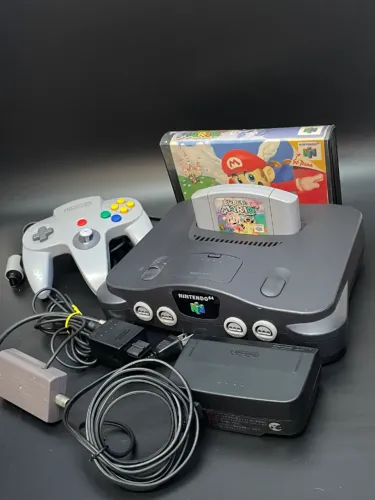 Nintendo 64 e Acesórios + Super Mario 64 Original na Caixa