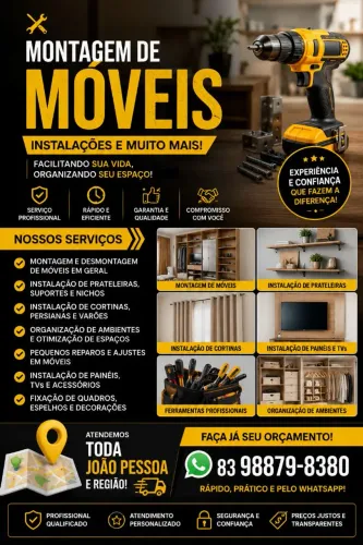 Montagem, manutenção, consertos etc... tudo em móveis!