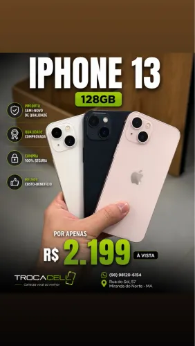 iPhone 13 a partir de 1199 e não é vitrine