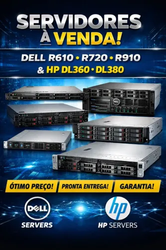 Servidor Rack Dell - 2x Intel Xeon, Ram DDR3 ou DDR4, HD SAS ou SSD SAS ou M2 NVMe