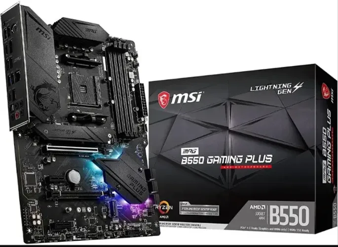 Placa-mãe AMD MSI B550 Gaming Plus nova.