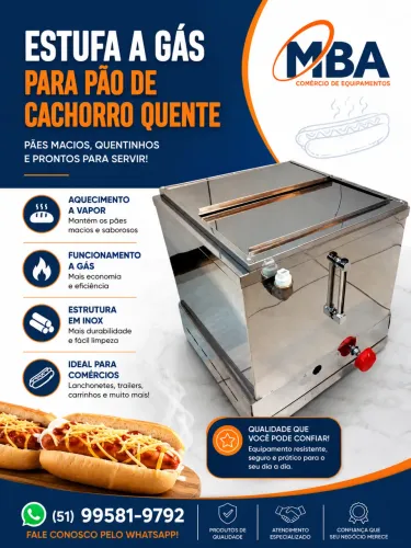 Estufa a gás para pão de cachorro quente