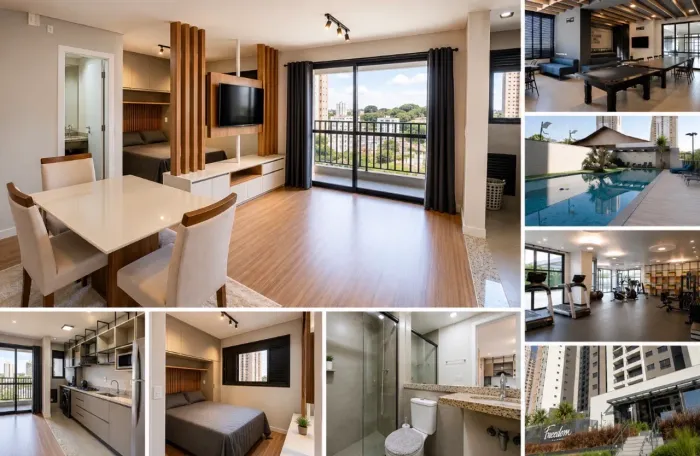 Studio mobiliado na Gleba Palhano - Pronto para morar ou investir!