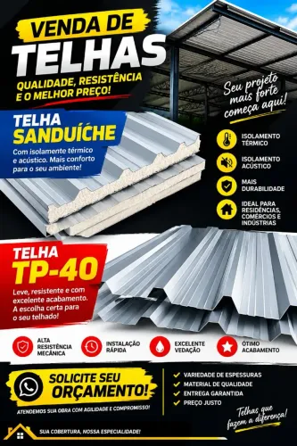 Telha sanduíche e tp 40