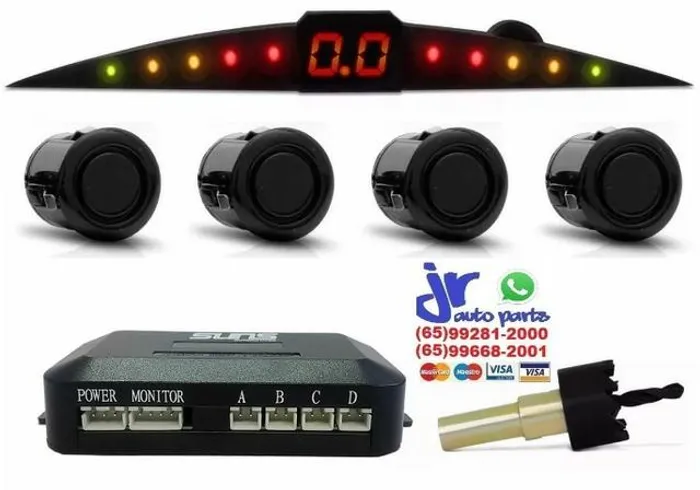 Kit sensor de estacionamento Preto