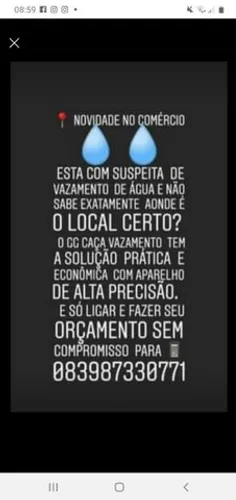 Serviço de caçar vazamento de água .