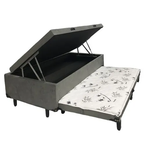 Quarto base baú solteiro com cama auxiliar