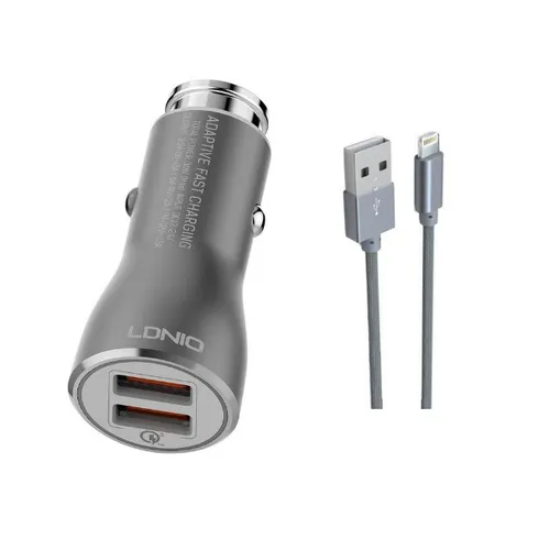 Carregador Veicular Usb Turbo Qualcomm 3.0 Com Cabo Iphone X 11 12