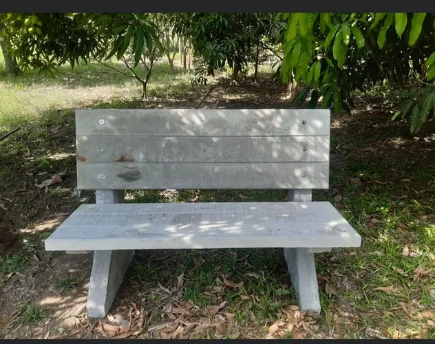 Bancos de concreto com encosto