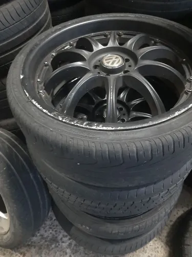 Roda aro 19 preta fosca com borda palitada Volkswagen Polo 5x100 usadas