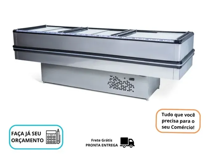 Ilha de Congelados Nova Polar Vidro Reto