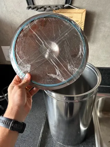 Lixeira de embutir - pia cozinha granito Inox 10 litros.