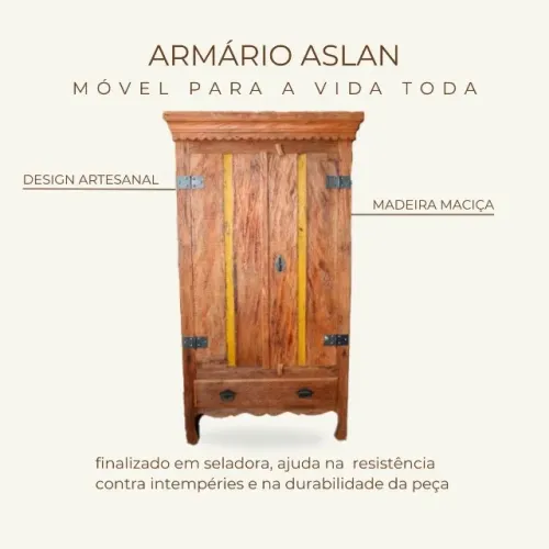 Guarda roupa Aslan madeira de demolição 