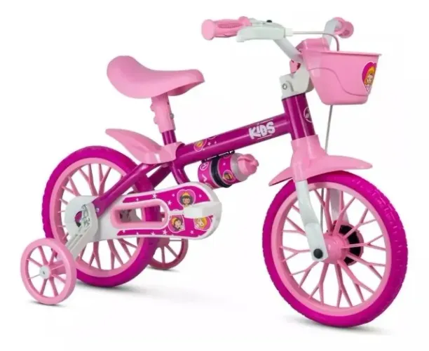 Bicicleta Aro 12 Absolute Feminina Infantil Kids Princesa Com Rodinha 87818