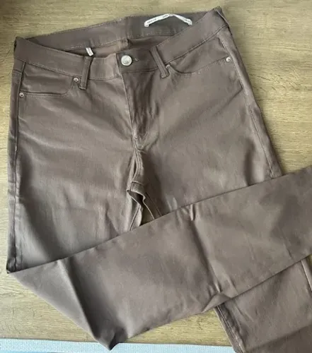Calça Zara Woman Slim Fit Marrom tamanho:36