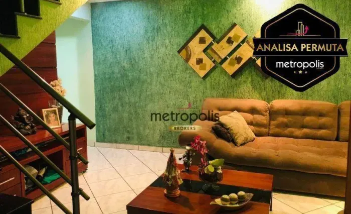 Sobrado com 2 dormitórios à venda, 141 m² por R$ 638.000,00 - Vila Palmares - Santo André/