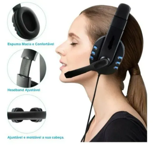 Fone de Ouvido Gamer com Microfone - Conforto e Qualidade!