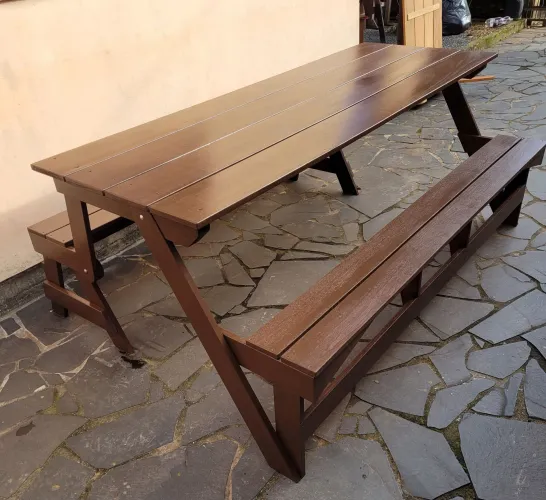 Banco que vira mesa com 2mts Madeira de Eucalipto