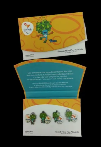 Pin Mascote Tom Jogos olímpicos Paralímpicos Rio 2016