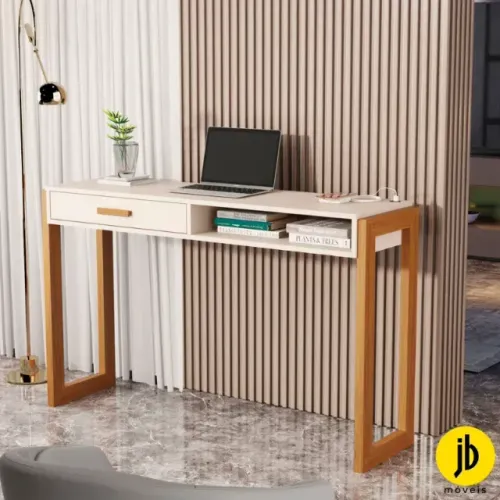 Escrivaninha JB 6055 - USB Integrado, Gaveta Telescópica e Entrega Rápida!
