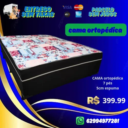 Cama Ortopédica 7 pés com 5cm de espuma