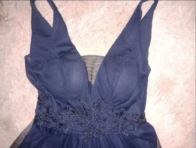 Vestido de festa azul escuro 36