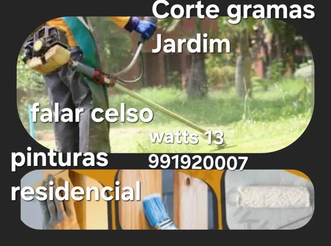 Corte de grama e serviços de pintura