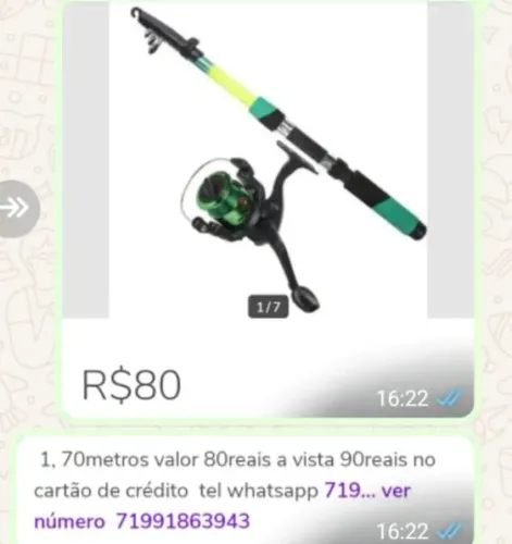 Vara de pesca nova na caixa
