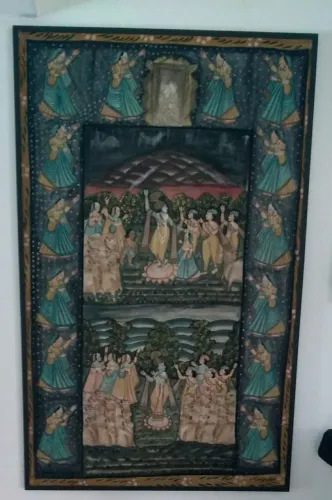Quadro Hindu pintura sobre tecido 