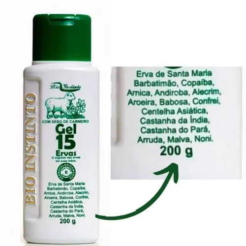 Gel massageador 15 ervas com sebo de carneiro 