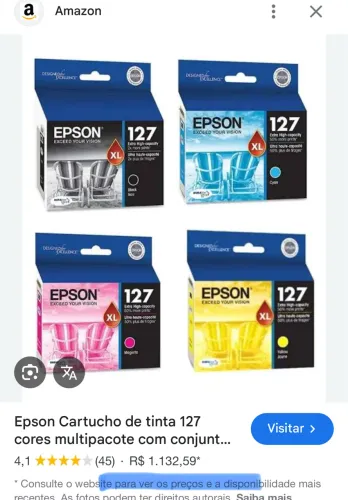 Cartucho de tinta Epson DuraBrite Ultra 127 de capacidade extra alta LOTE 