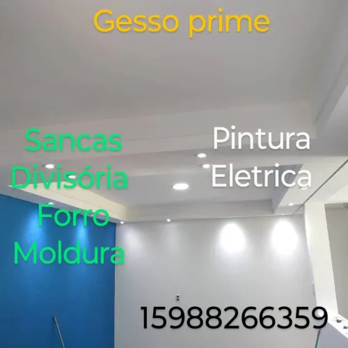 Gesso Prime: Sancas, Divisórias, Forro, Moldura, Pintura e Elétrica