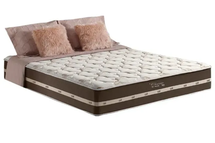Colchão Casal Classic Marrom Molas Superlastic 138x188x22 