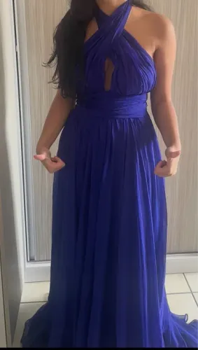 Vestido azul de festa