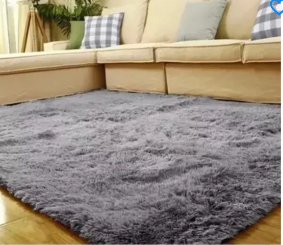 Tapete felpudo marca Shaggy luxo 150x 200 cinza