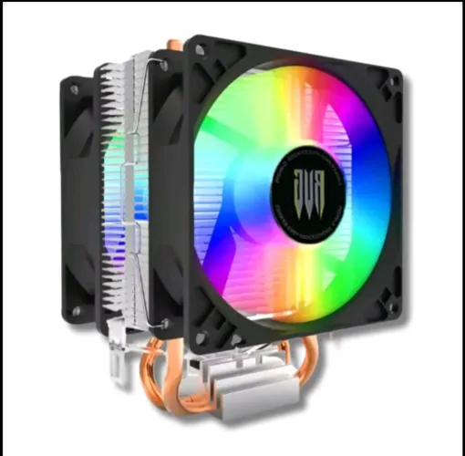Cooler Cpu Duplo Fan Rgb Alto Desempenho Refrigeração Para Processador Intel Amd