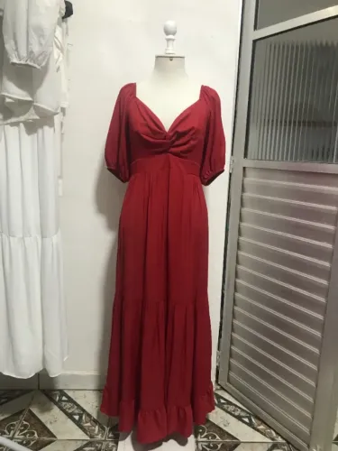 Vestido Longo Vermelho Elegante