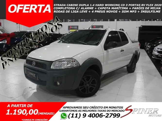 Fiat Strada Cabine Dupla 1.4 Mpi Hard Working CD 3 Portas 8v Flex Completa