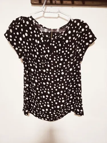 Blusa de poá preta e branca G