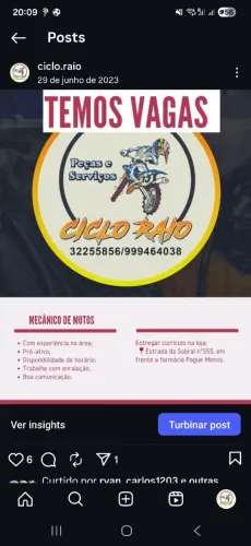 Vaga de emprego Mecânico de moto 