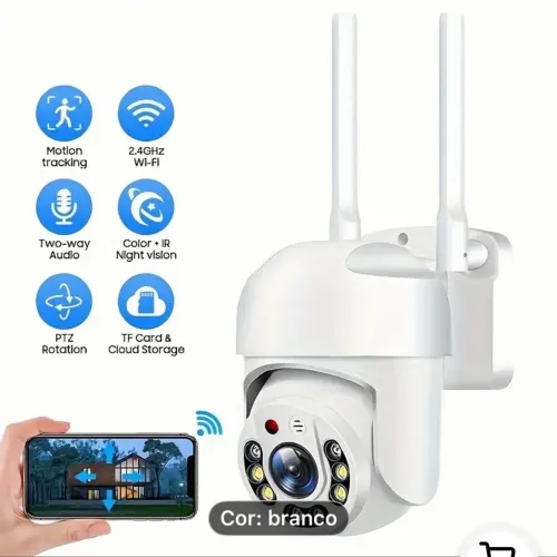 Câmera de Segurança Externa com Wi-Fi e Visão Noturna