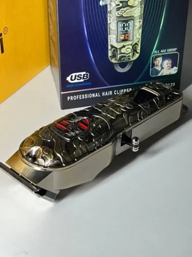 Máquina Profissional Kemei KM-2129 Estampa Oriental - Display LCD