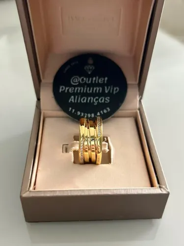 Anel bzero bvlgari semi cravejado