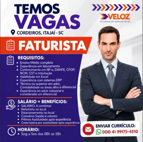 FATURISTA - ITAJAÍ, BAIRRO CORDEIROS