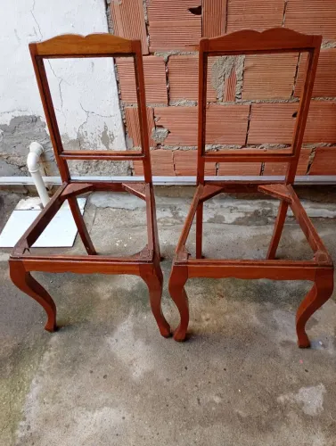 Cadeiras Lateral de Estilo Provincial Francês Vintage com Pernas Cabriole (para estofar)le