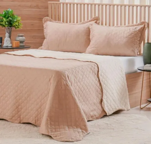 Colcha para cama queen e casal dupla-face