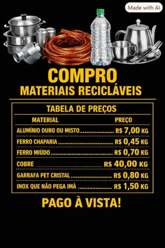 COMPRO MATERIAIS RECICLÁVEIS