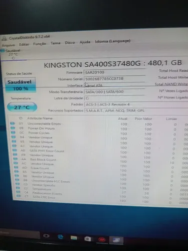 Ssd Kingston 480gb estado de novo